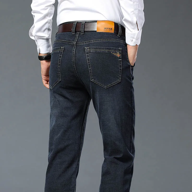 Plus Size 28-46 Spring Autumn Classic Business Trousers Male Brand Men's Fashion Casual Jeans Straight Elasticity Denim Pants