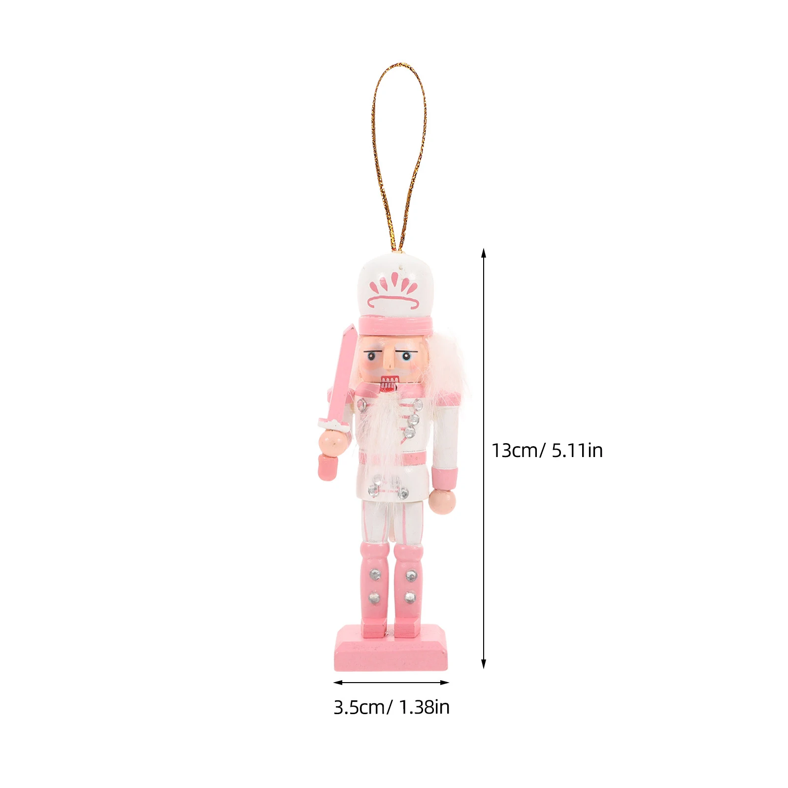 4Pcs Wood Nutcracker Christmas Decorations Desktop Pendant Hanging Ornament for Shelf Cabinet Holiday Home Xmas Display