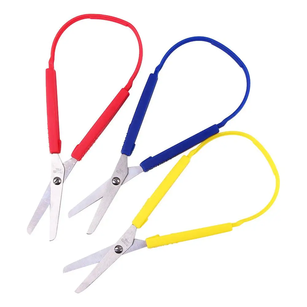 Grip Cutting Paper Office Stationery Handcraft Tool Craft Loop Scissors Cutting Supplies Adaptive Scissors Yarn Cutter