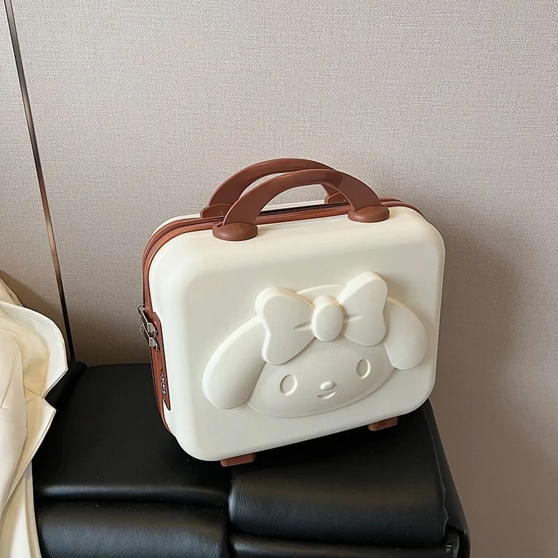 Sanrio 14 Inch Mini Carry on Suitcase Hello Kitty Portable My Melody Kuromi Travel Cosmetic Case Lightweight Super Quality Gifts