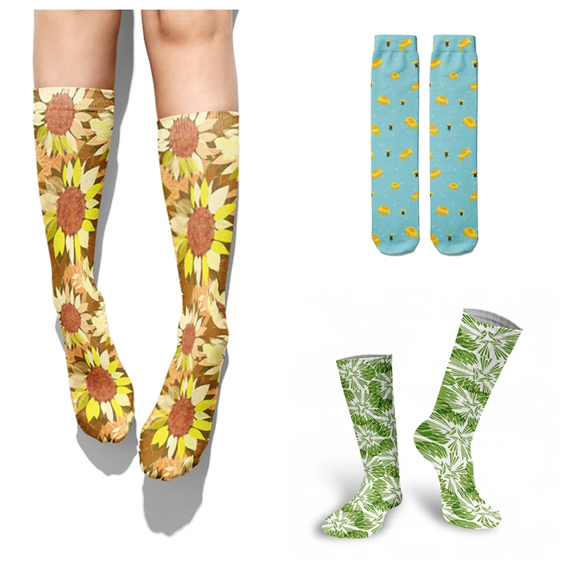 

Sunflower Pattern Print Men Socks Spring Autumn Winter Men's Women's Socks Business Soft Breathable High Socks