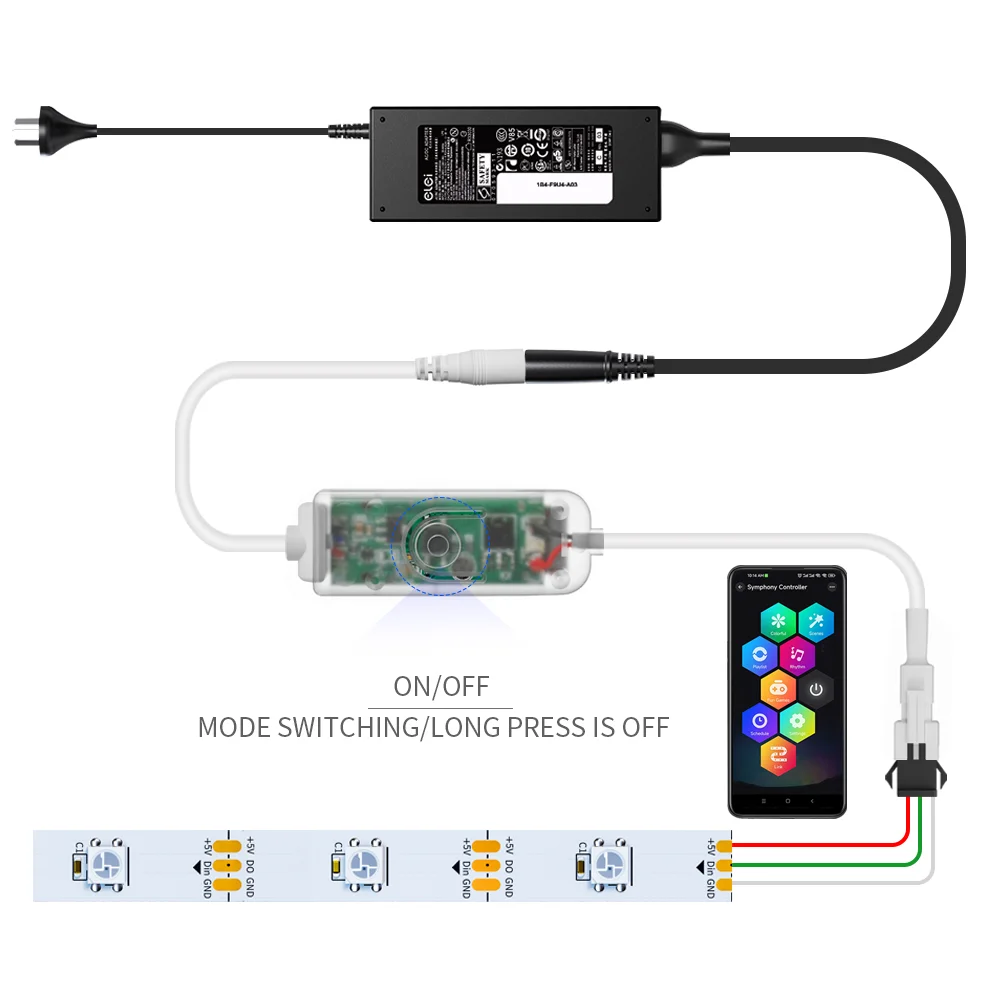 Imagem -04 - Usb dc Ws2812b Ws2811 Wifi Spi Música Led Controlador 24 28 Teclas Remoto Surplife App Controle 2048 Pixels Tira Led Inteligente Dc5 1224v