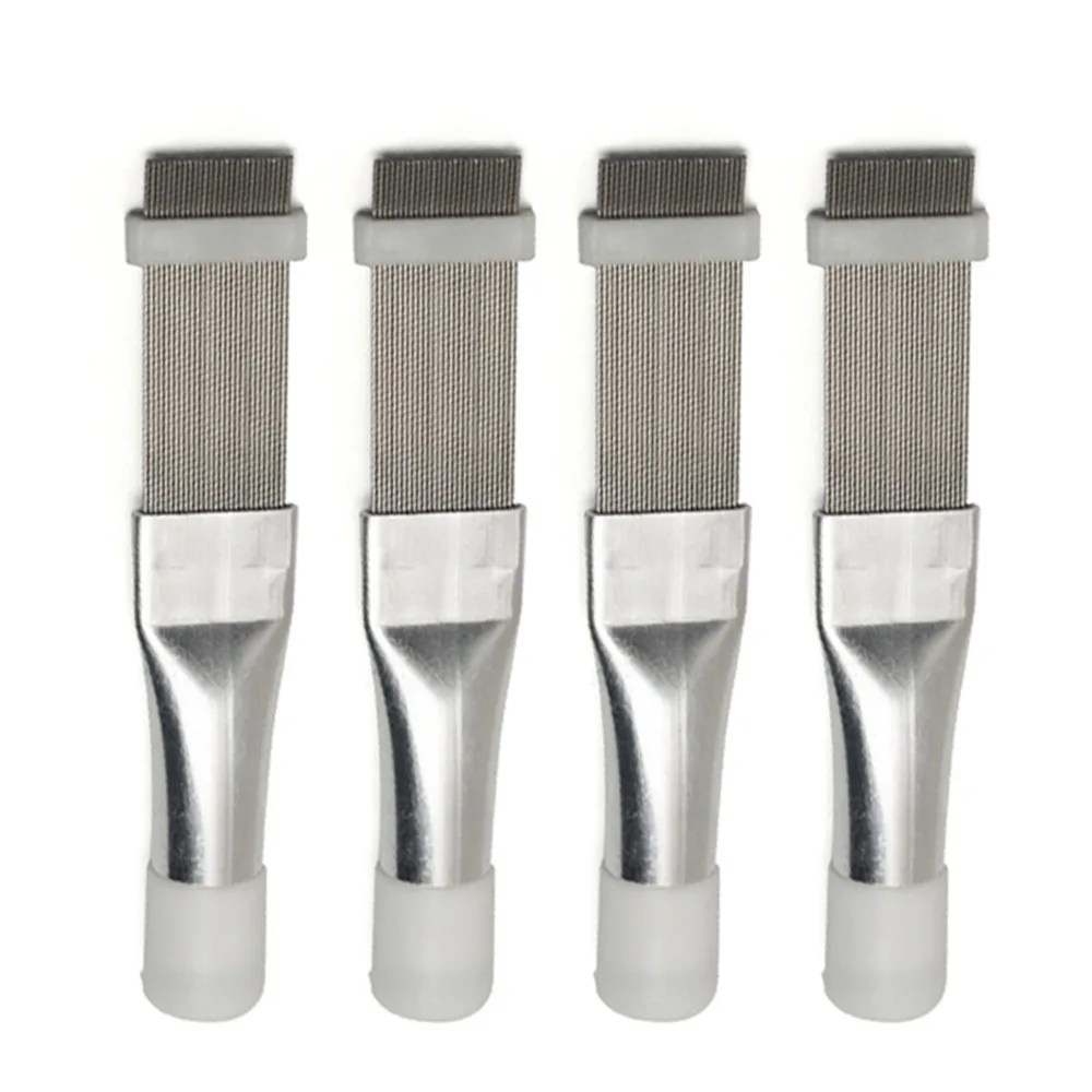 

4Pcs/set Straightening Air Conditioner Fin Cleaning Brush Stainless Steel Durable Air Conditioner Condenser Comb Universal