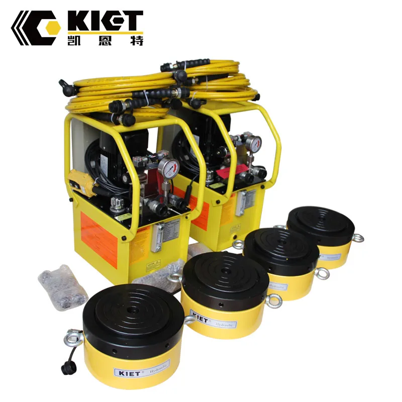 KET-CLP-1002 Mechanical lock nut 100 ton hydraulic jack cylinder telescoping