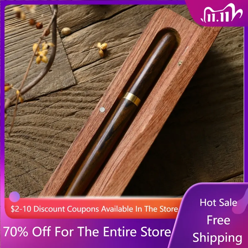 

Деревянная перьевая ручка BALLAOYE F, наконечник 0,5 мм, мягкий и гибкий наконечник для письма, чернильная ручка, офисная школьная бизнес-ручка для каллиграфии