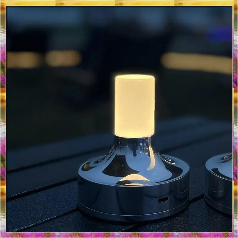【Prezzo AB07】 Lampada da tavolo a candela stile corto per camera da letto Lampada touch wireless ricaricabile da campeggio Lampada da scrivania ricaricabile di tipo C Go