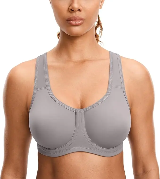 SYROKAN Sport Bra Women Max Control  Gym Fitness Tops Activewear Beathable Yoga Curve Underwear High Support Plus Underwire