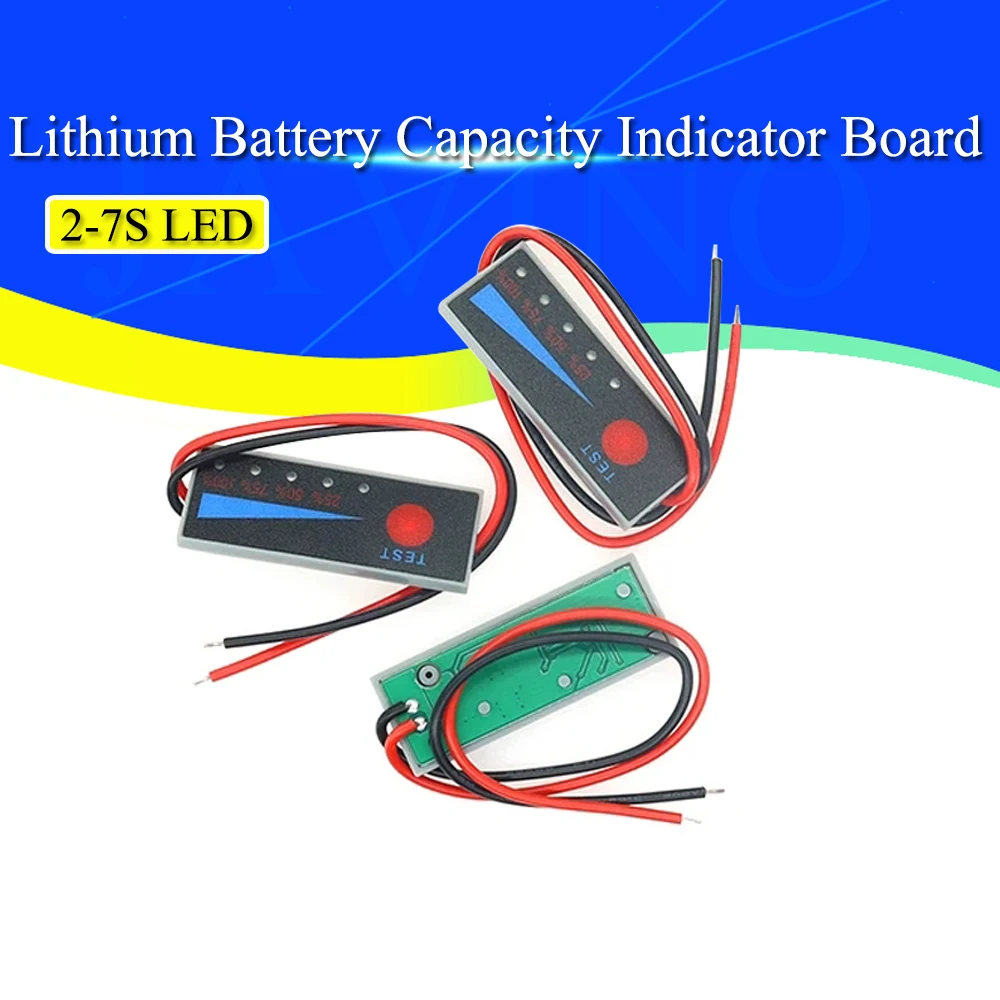 1S 2S 3S 4S 5S 6S 7S 4.2V-29.4V Lithium Battery Li-po Li-ion Capacity Indicator Board Power Display Charging Charge LED Tester