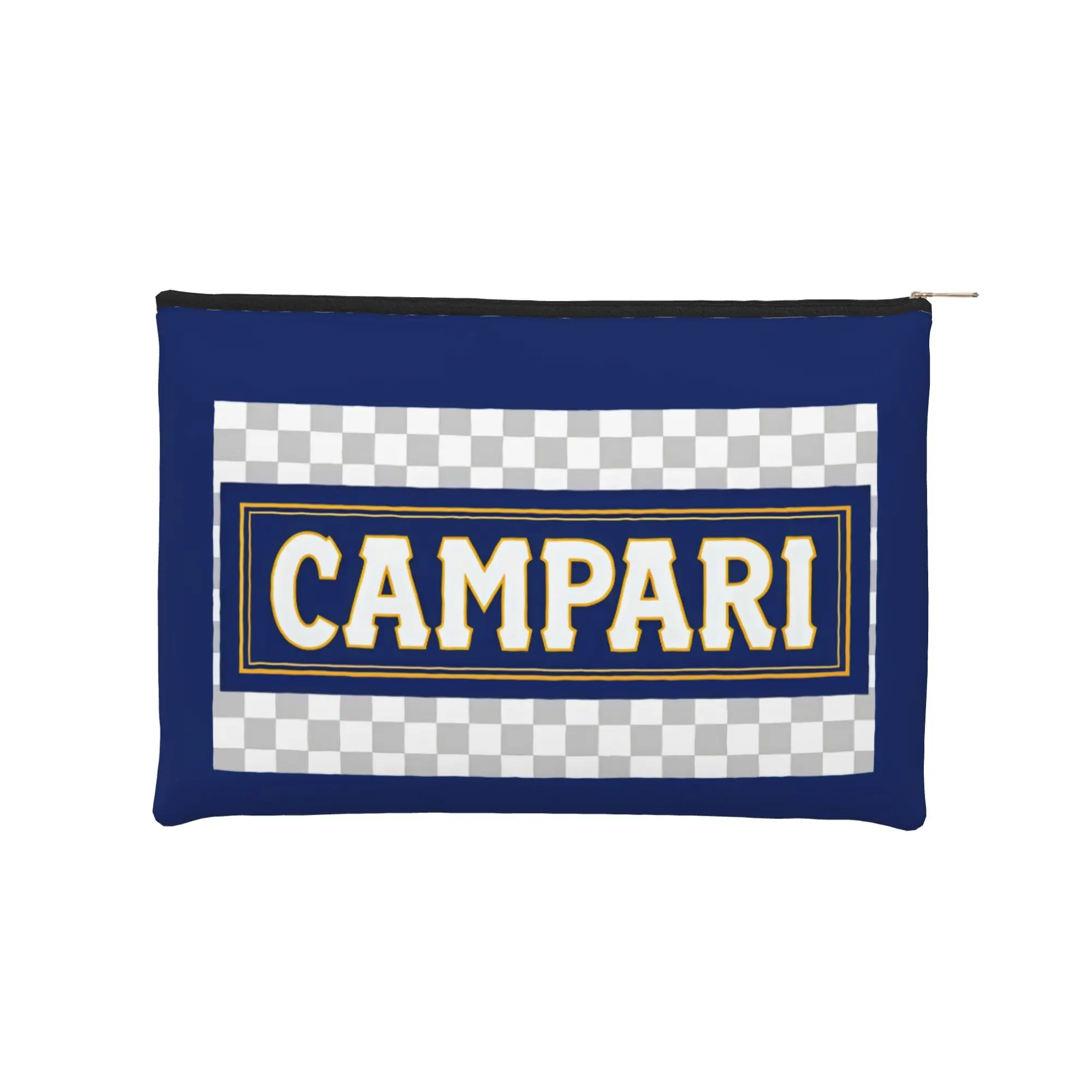 

Легкая косметичка CCampari темно-синего цвета с логотипом, несессер CCampari на молнии, косметический мешочек