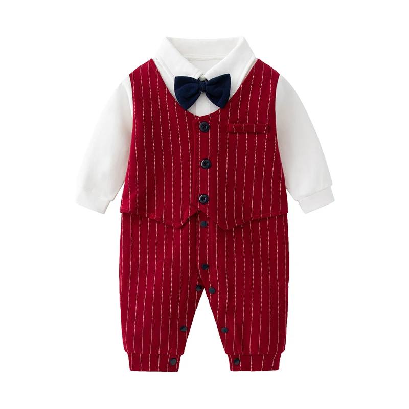 Baby\'s British Style Jumpsuit, Birthday Party Dress, Small Suit, Fashionable Gentleman\'s, Spring and Fall