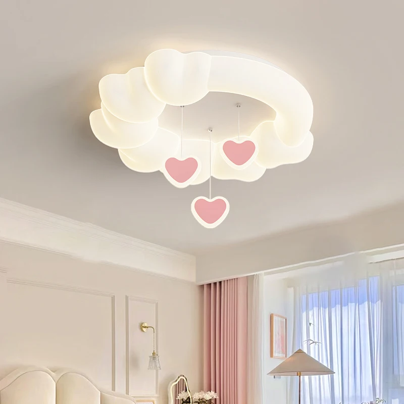 

Children's Room Princess Room Cloud Ceiling Light Pink Star Cloud Lamp Modern Warm Romantic Baby Room Girl Bedroom Ceiling Lamps