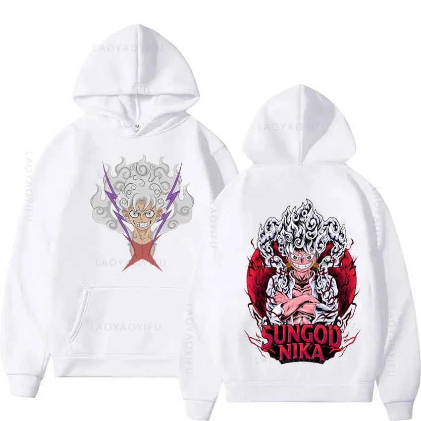 Sweat à capuche Anime japonais pour hommes, sweats à capuche graphiques PVD, thème Luffy, vêtements Y2k, nouveau, offre spéciale, Gear 5