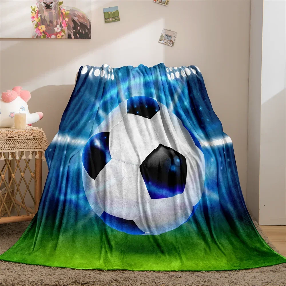 2026 Soccer Throw Blanket 3D Print Football Pattern Blanket For Soccer Fans Teens Boys Kids Cozy Warm Soft Blanket For All Seaso