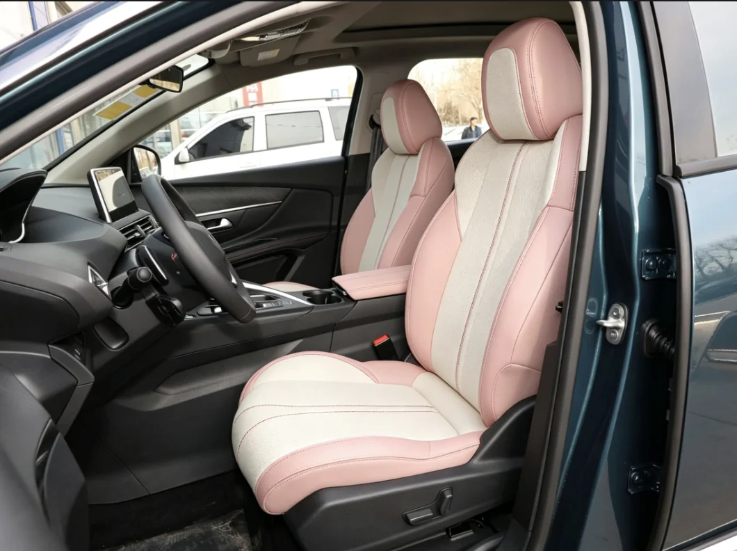 Für Peugeot 5008 2017~2023 Maßgefertigte Autositzbezüge Luxuriöses Nappaleder 100% Passgenau Innenausstattung 360 ° Vollständige Abdeckung – Detail 7
