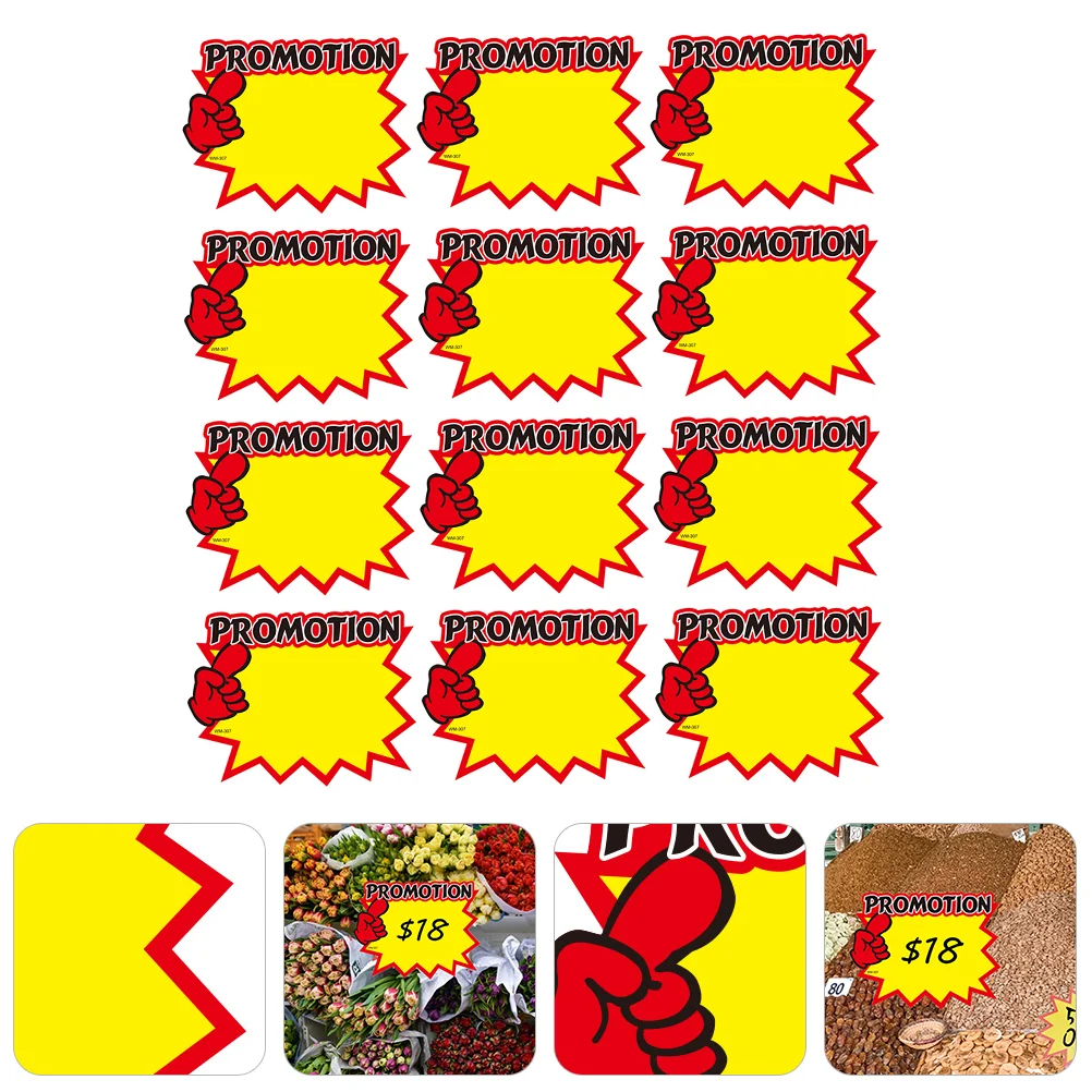 

50 Pcs Commodity Price Tag Advertising Sale Labels Signs Advertisement Tags Promotional Sticker