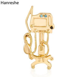 Hanreshe Creative Ventilator Medical Jewelry Brooch Gold Color Metal Lapel Backpack Medicine Badge Pins for Doctor Nurse