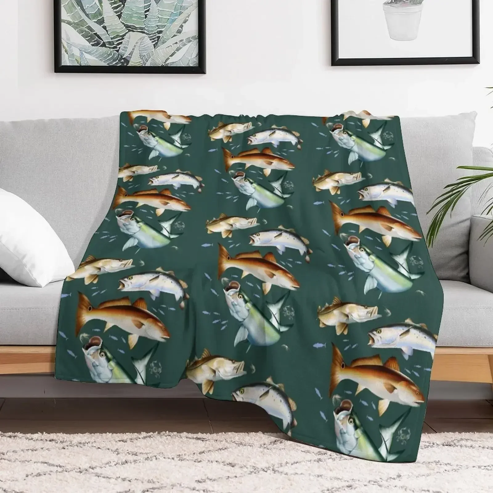

Mary Tracy - Tarpon, Snook, Speckled Trout and Red Drum Flats Fishing Throw Blanket Sleeping Bag Custom Blankets