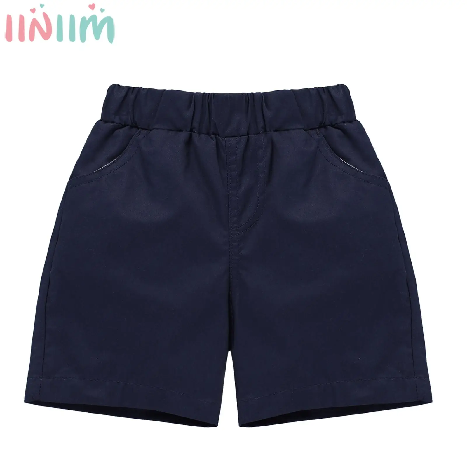 

Kids Boys Solid Color Casual Shorts College Style Shorts Elastic Waist Fashion Formal Dress Pants for Party Outdoor Daily Wear