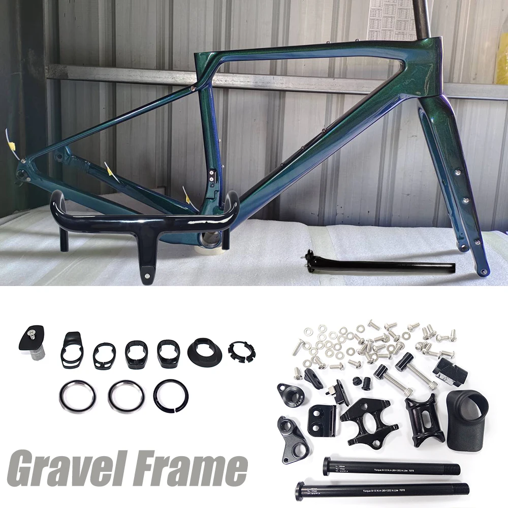 

CECCOTTI Factory Customized Color for Gravel Bike Frame Disc Brake Bicycle Frameset T1000 Full Carbon Frame Ultra light Gravel