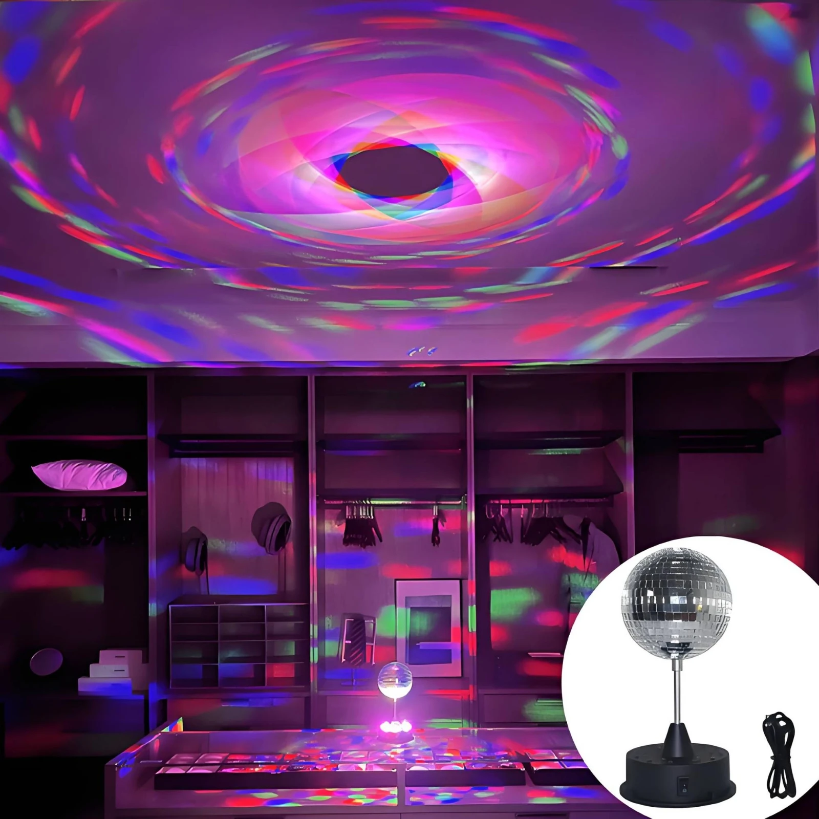 Decorative Mood Lamp Wired-in Electric Light with Base Switch Wired Decorative Light Energy-Efficient Color Changing for Desk