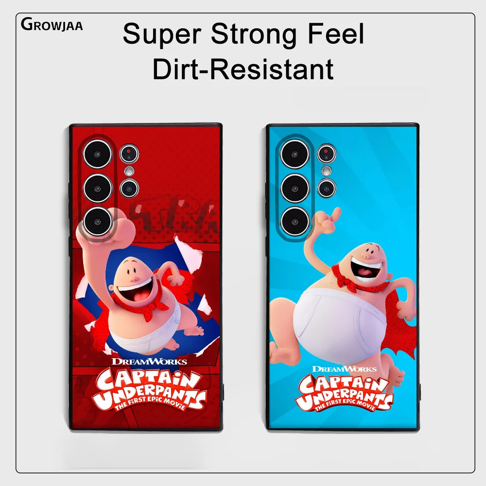 

C-Captain Underpants Phone Case Samsung Galaxy S25 S24 S22 S23 Ultra S21 S20 Plus 5G Frosted Non-Slip Full Cover Soft Case
