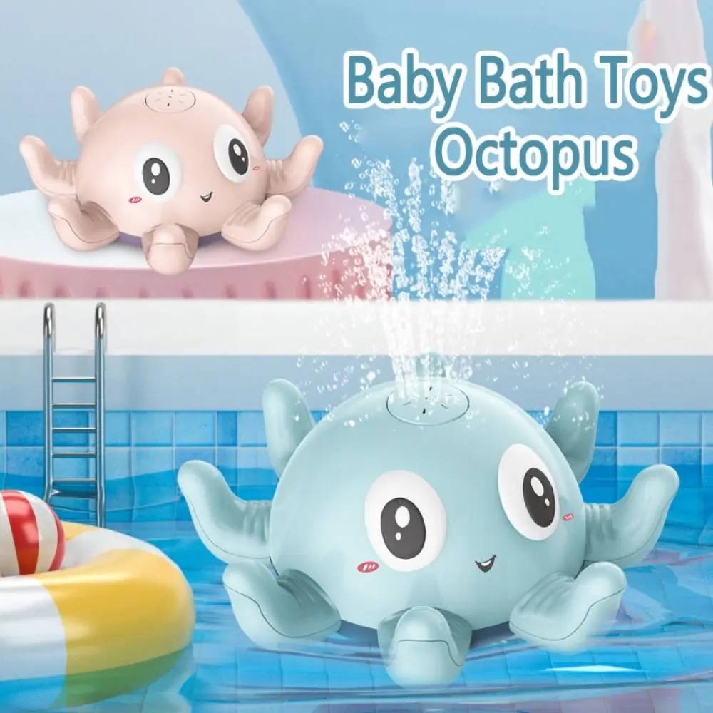 Schattig LED-licht babybadje speelgoed Kleurrijk elektrisch kinderpeuter badspeelgoed Duurzaam drijvend waternevel Octopus speelgoed kinderen