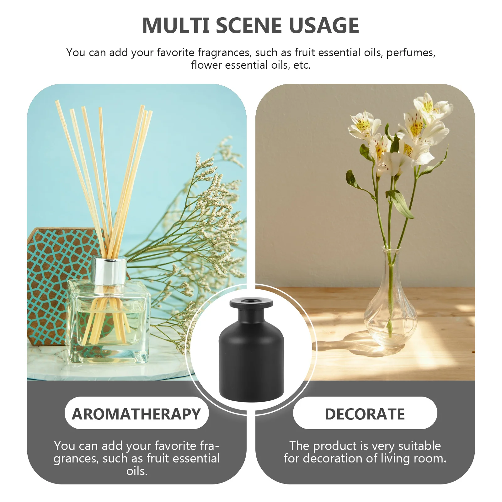 

2Pcs Fragrance Bottles Glass Aroma Containers Essential Oil Dispensing Bottles Perfume Storage for Meditation