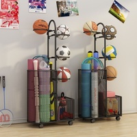 Ball Storage Rack Pratical Sports Storage Rack Basketball Football Volleyball Badminton Rackets Ball Holder Fitness Equipment