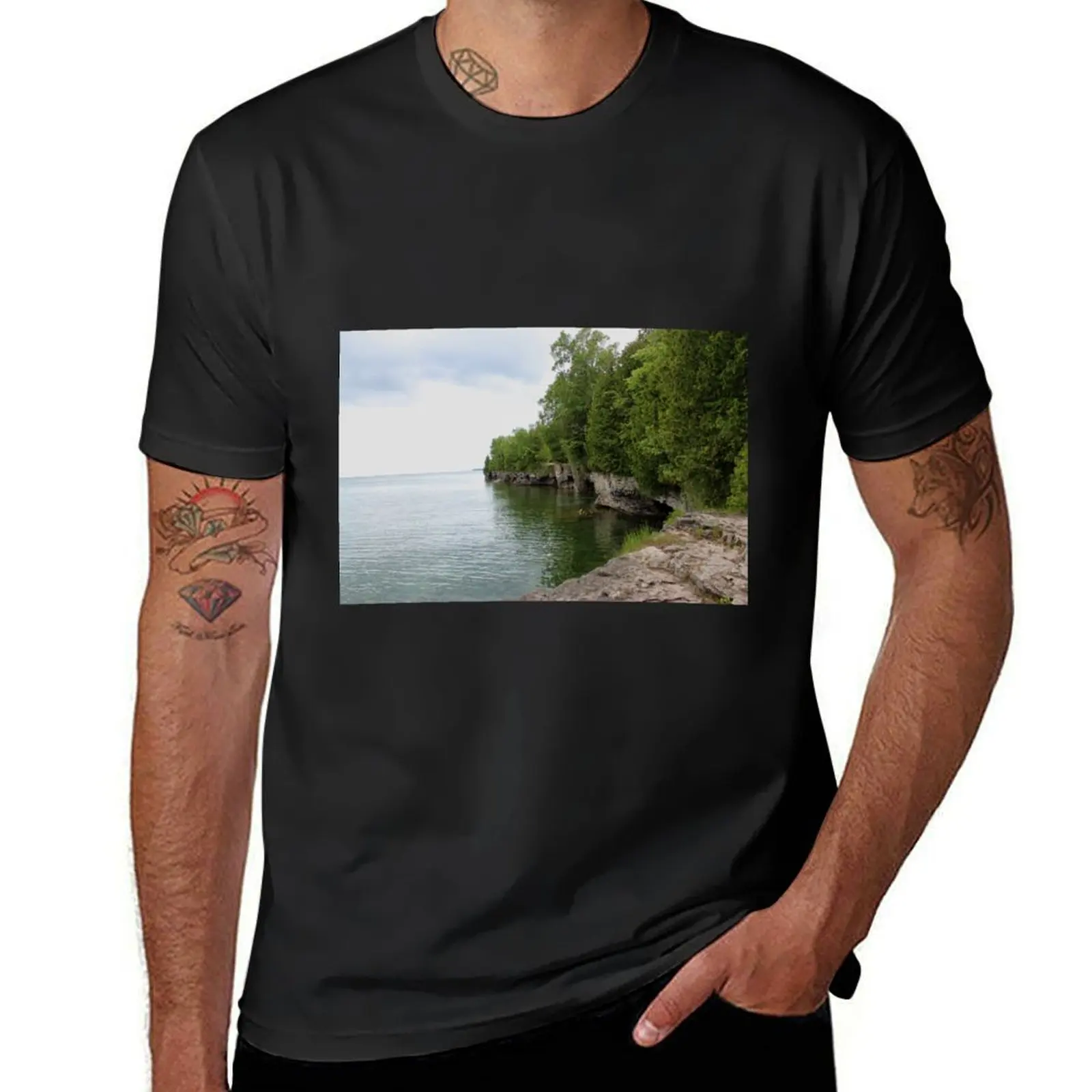 Cave Point County Park T-Shirt sports fans hippie clothes t shirts for men cotton