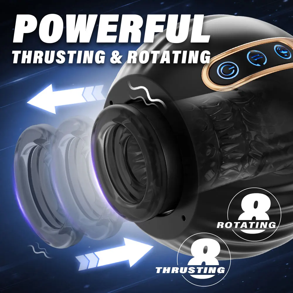 Telescopic Rotation Male Masturbator 3D Realistic Sleeve Vagina Masturbation Equipment Sex Toys for Men Automatic Mastubator view 2