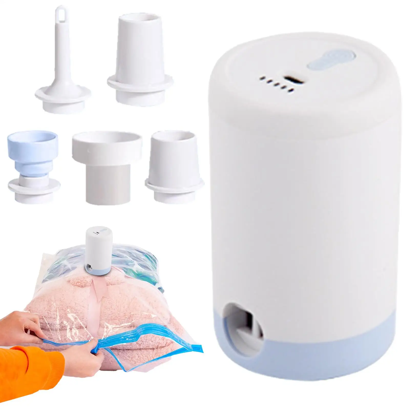 

Travel Air Pump Pool Floats Inflator Quiet Cordless Portable Electric Pump For Travel Basketball Truck Raft Camping Soccer RV