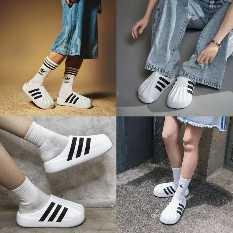 Adidas IF6184 Adifom Superstar Slides Classic Three Stripes EVA Soft Slip On Casual Indoor Outdoor Beach Slippers For Men Women