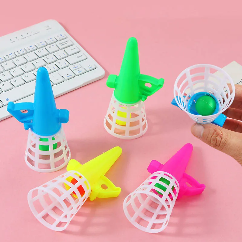 5 個子供カタパルトとキャッチボール小さなおもちゃ楽しいアイスクリーム射出ボールダブルゲーム幼稚園のご褒美小さなギフト