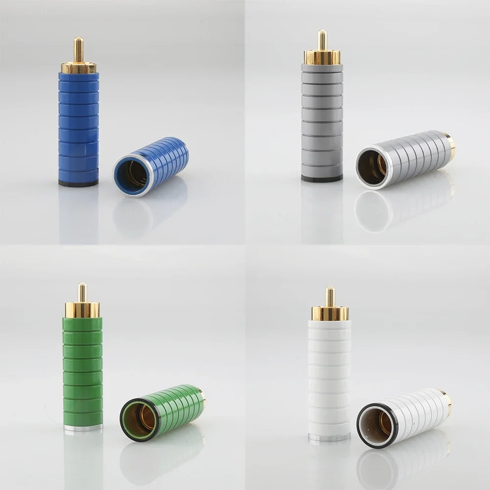 Audiocrast CR101 Wysokowydajna wtyczka audio RCA Kabel połączeniowy HIFI Wtyczki RCA Phono Pozłacane złącza audio lutownicze