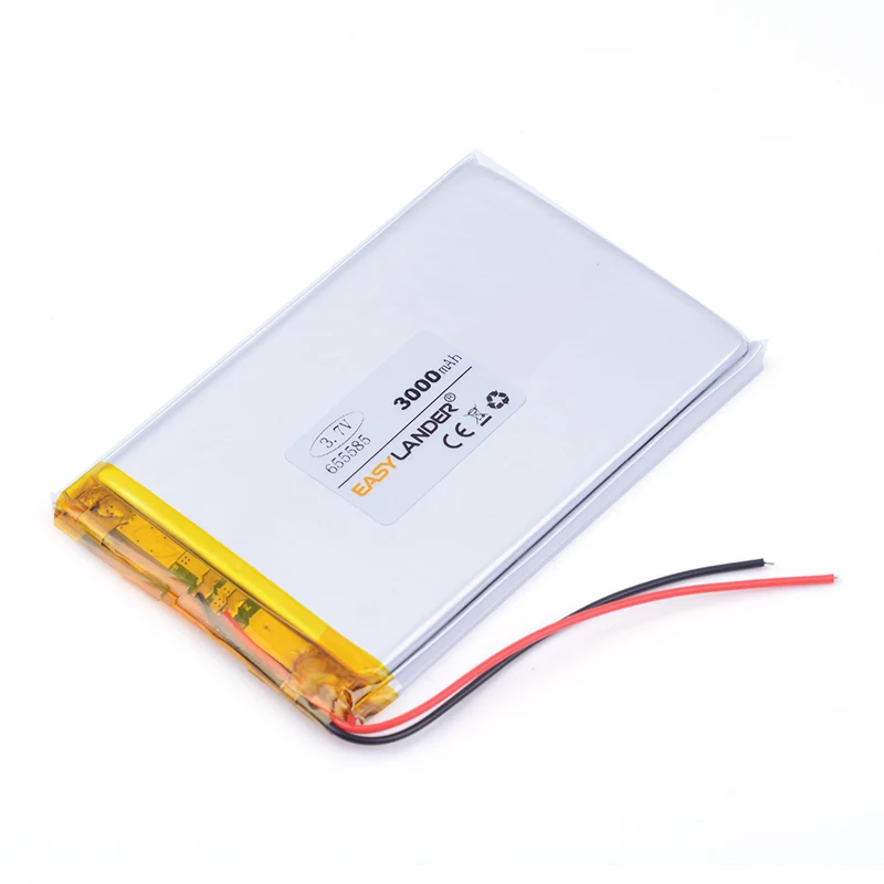 655585   3,7 В 3000 мАч перезаряжаемая литий-ионная литий-полимерная батарея