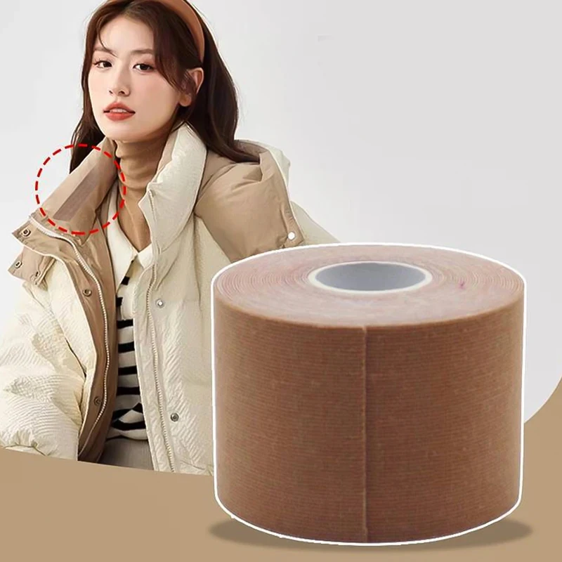1Skin-colored collar tape，2.5cmx5mWaterproof and dirt-resistant clothing care stickers，Down jacket collar protective patch