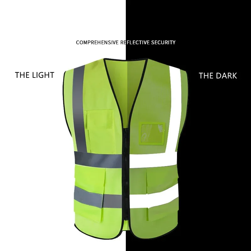 Gilet di sicurezza riflettente logo stampato personalizzato gilet da cantiere maglia traspirante traffico tuta fluorescente protettiva oversize