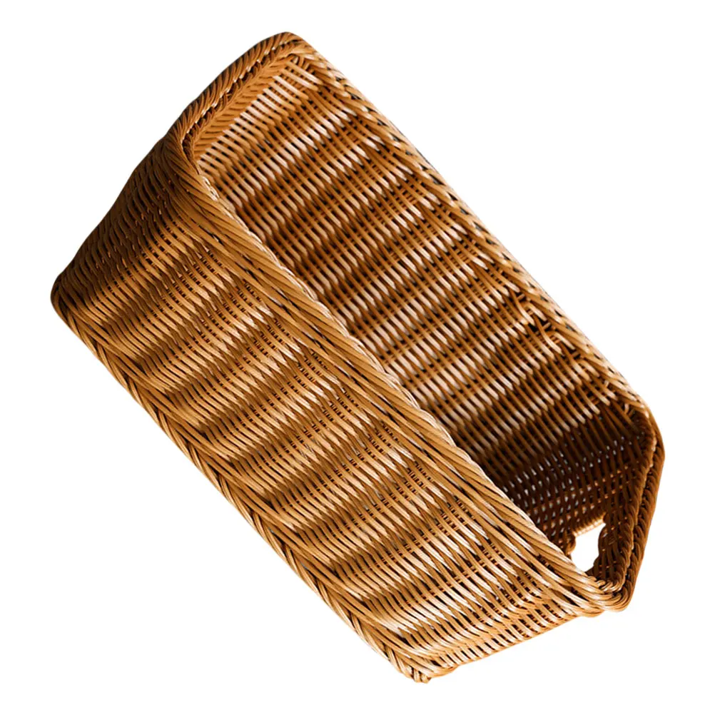 

Woven Storage Basket Imitation Rattan Book Organizer Multifunctional Home Baskets for Books Clothes Food Sundry Storage Box