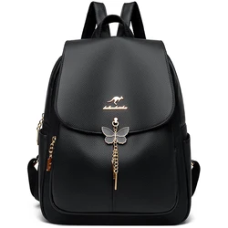 High Quality Hardware Decoration Backpack Luxury Women's Brand Designer Backpacks Large Capacity Solid Color SchoolBag Sac A Dos