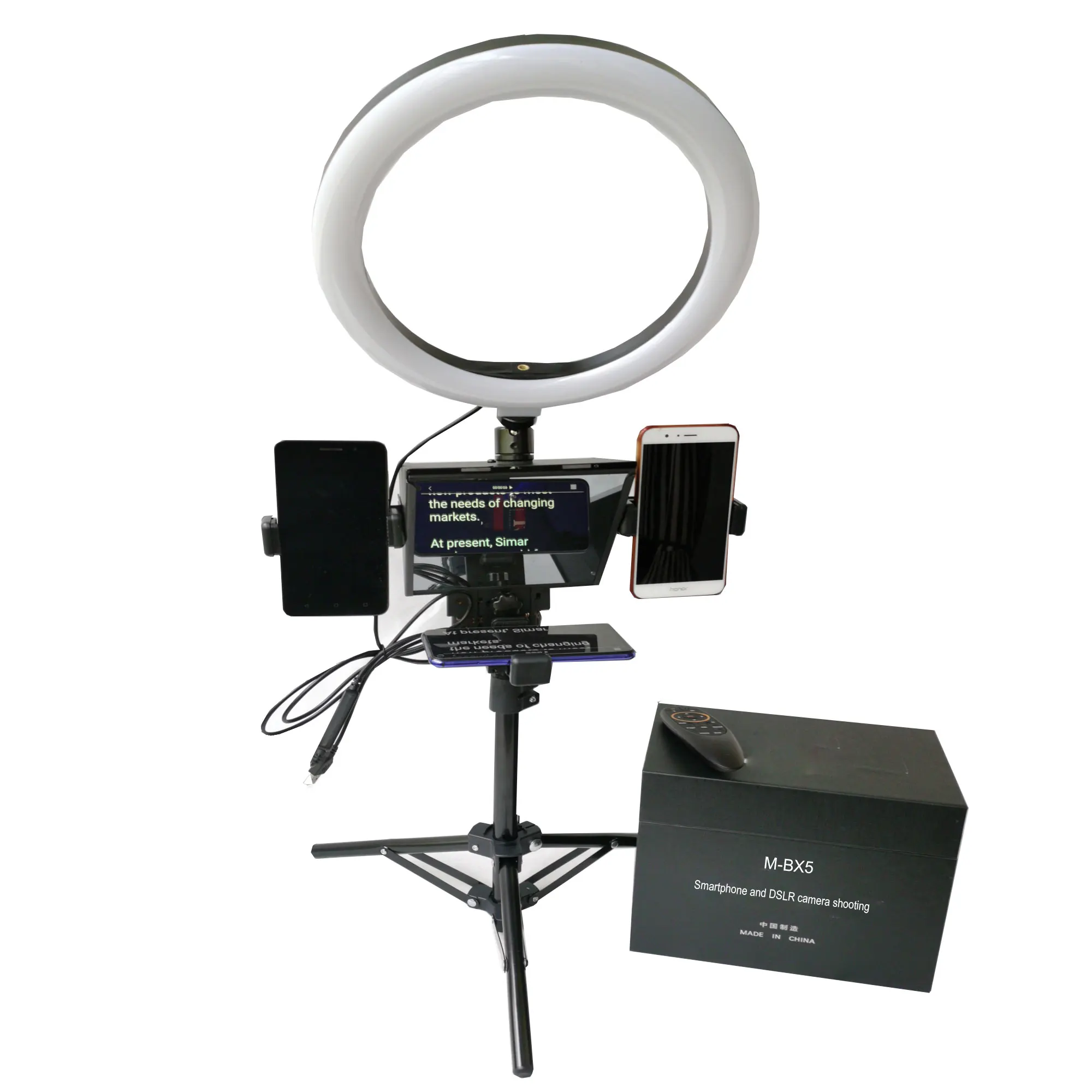 Portable  Mobile Phone  Multi-functional  Prompter Teleprompter  for News Live Interview Speech for DSLR Cameras/ Smartphone