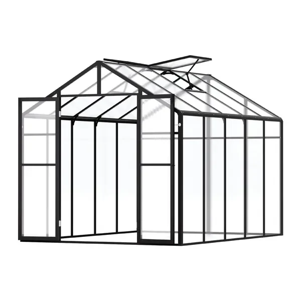 

Polycarbonate Greenhouse 8 x 10 Ft Outdoor Walk-in Greenhouse for Garden