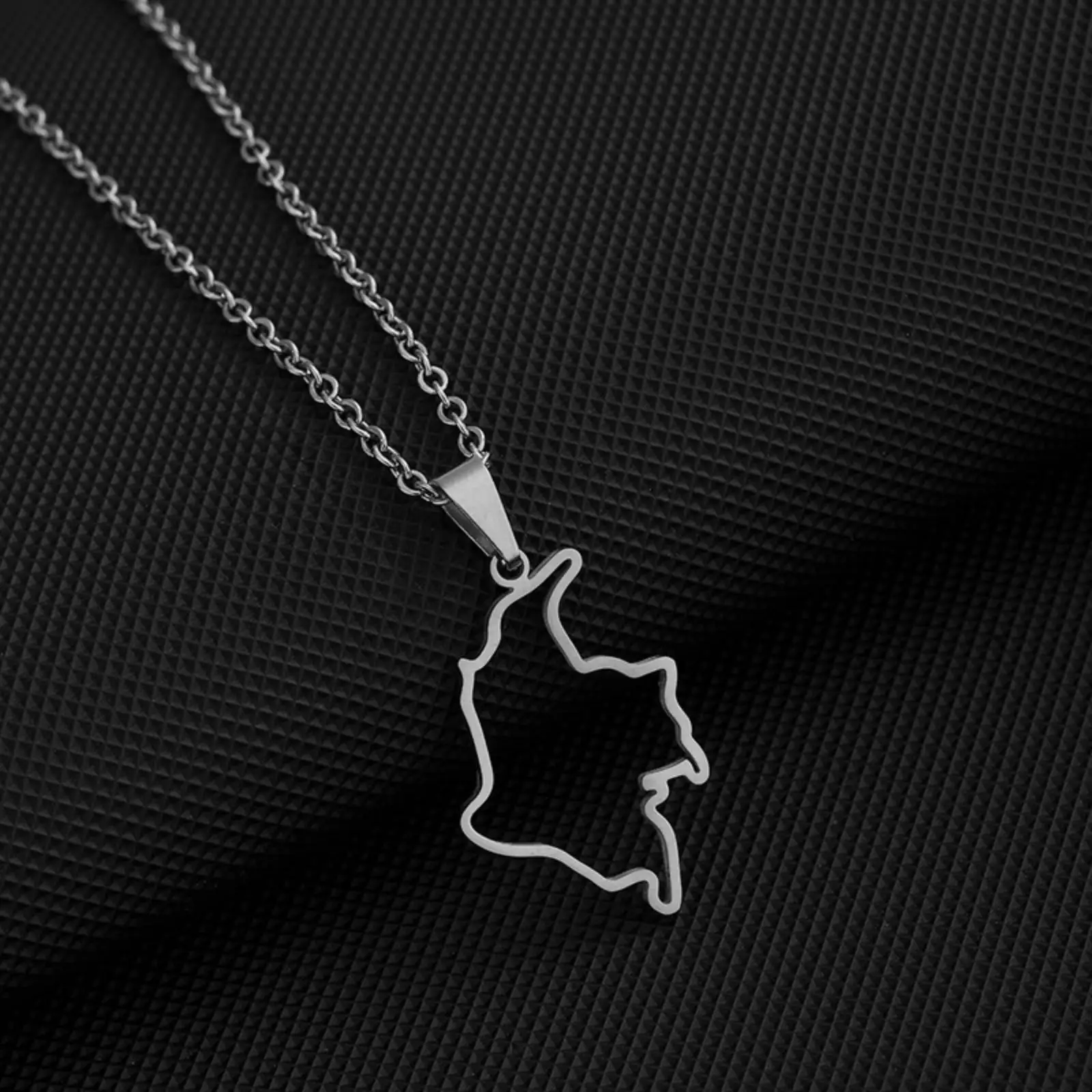 Kolumbien-Karte Anhänger Halskette Edelstahl Ethnischer Schmuck Geschenk für Männer und Frauen – Detail 6