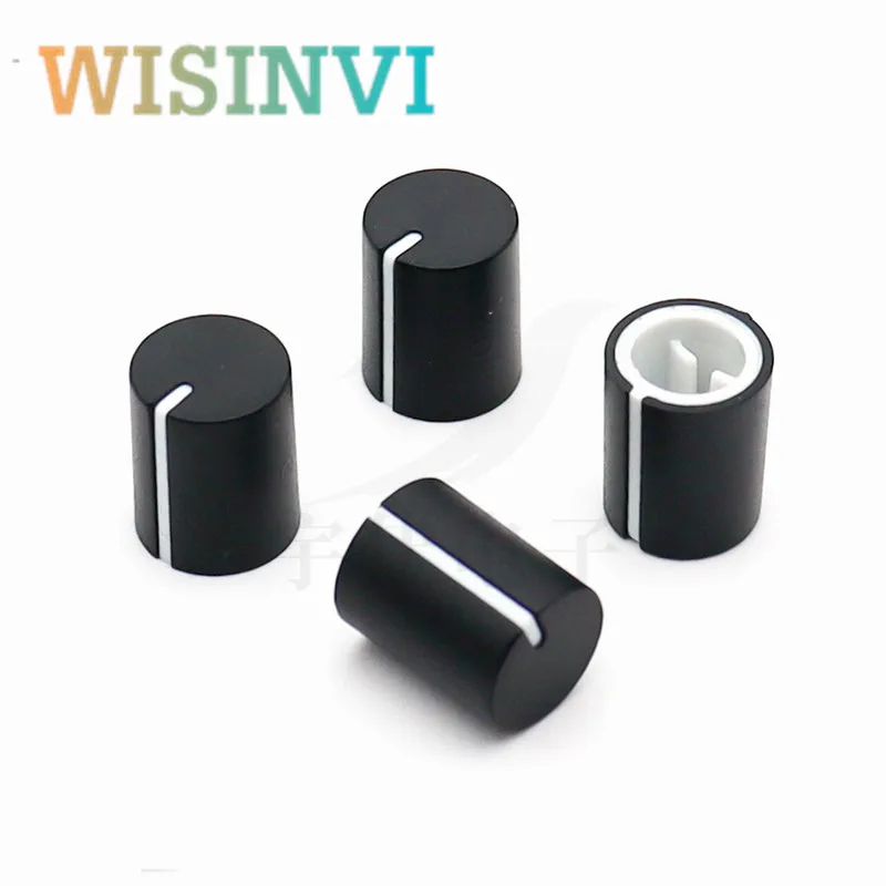 10PCS Plastic Adjustment Knob Diameter 11mm Height 13.5mm Plastic Knob Cap 180 Degree D-Shaped / Flower Axis Inner Hole 6mm