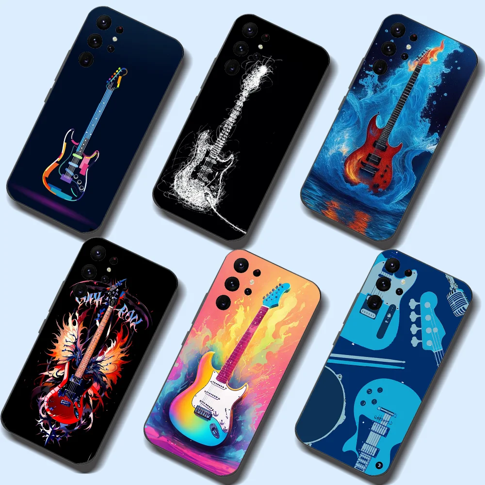 Guitar Musical Instrument Phone Case For Samsung Galaxy A52 A12 A51 S21 Edge S22ULTRA S23 S20LITE Plus Ultra Black Cover