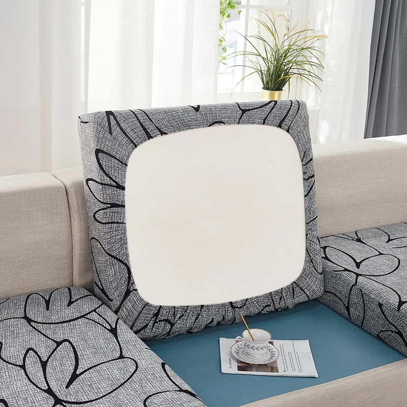 Spandex PrintingStretch Sofa Seat Cushion Cover Chair Cover Pets Kids Furniture Protector Washable Removable Slipcover 1/2/3/4