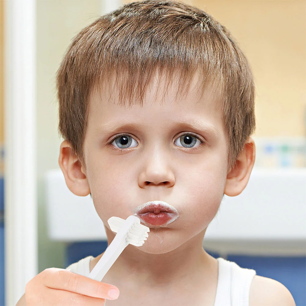 Spazzolino da denti falso a doppia testa da 4 pezzi, per la pulizia delle protesi domestiche, in Pp, portatile