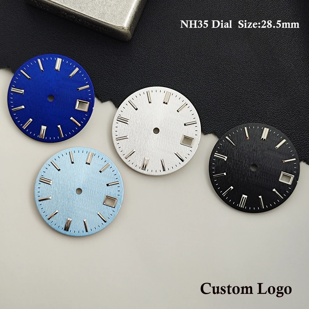

Циферблат 28,5 мм, циферблат для часов NH35, циферблат для часов GS, индивидуальный логотип, подходит для механизмов NH35, NH36, модифицированные аксессуары для часов, запасные части.