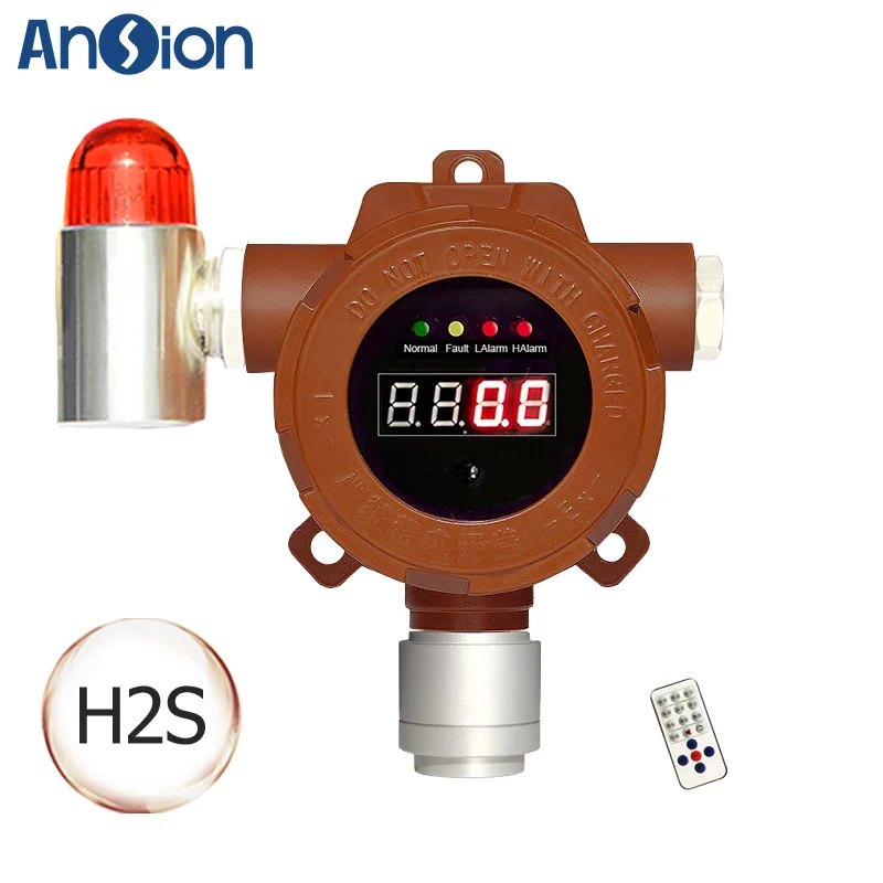 산업용 황화수소 가스 감지기 고정형 H2S 가스 감지기 0-100ppm 센서 교정 완료 CE ATEX 승인