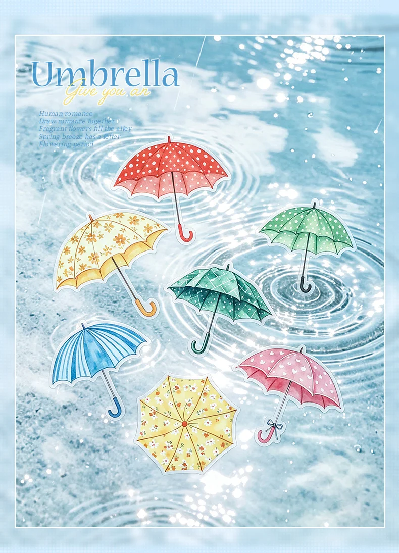 Journal GO 30 Stück Niedliche Regenschirm-Aufkleber für Kinder Geschenk Schreibwaren Scrapbooking Sticker Collage Jun Journal Zubehör – Detail 13