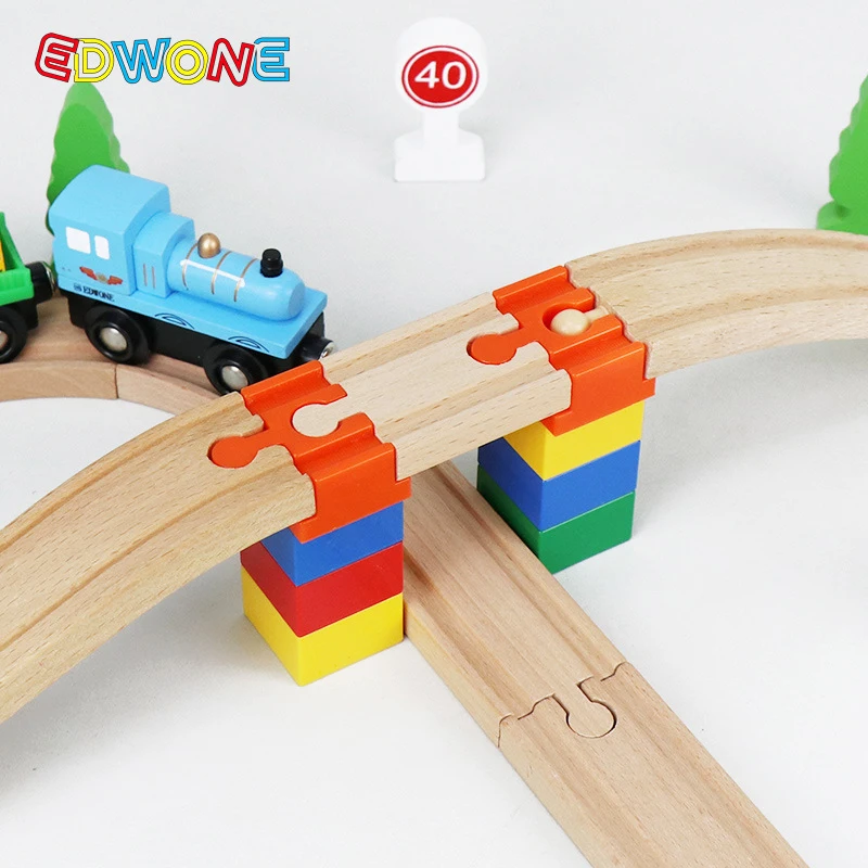 10/5pcs Wooden Train Track Accessories Plastic Building Blocks Adapter Wooden Track Connectors fit for Railway Tracks Toys